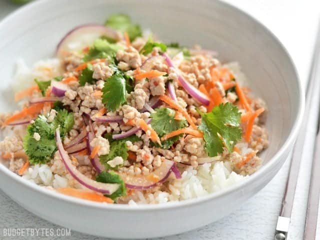 Nam Sod Thai Pork Salad - BudgetBytes.com