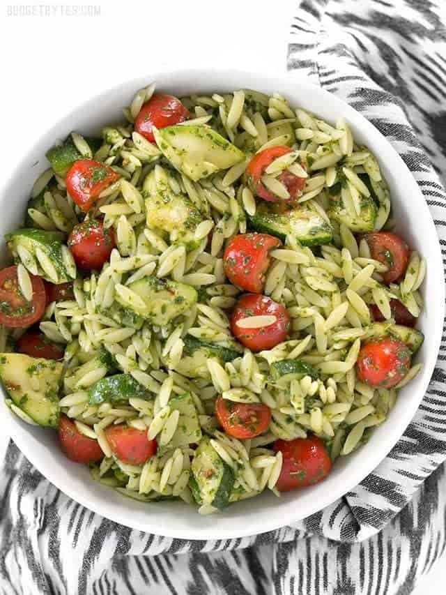 Zucchini and Orzo Salad with Chimichurri - Budget Bytes