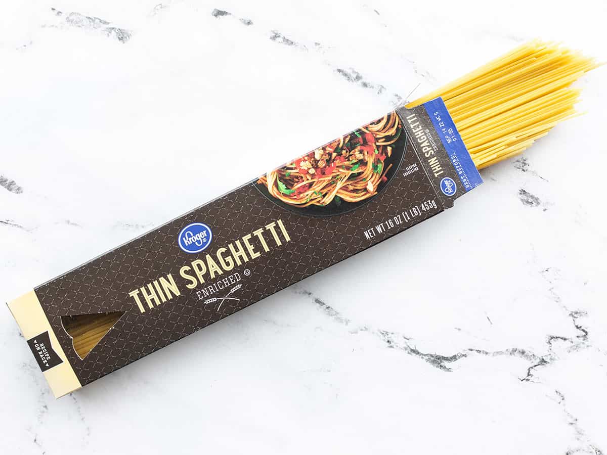 Thin spaghetti coming out of the box