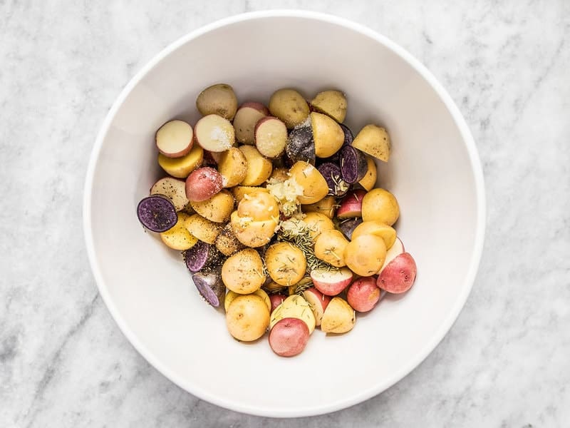 Cut and Season Potatoes