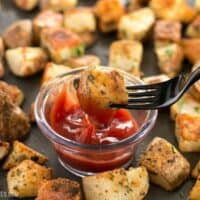 Parmesan Roasted Potatoes are the easiest and tastiest way to prepare potatoes, and they go great with breakfast OR dinner! BudgetBytes.com