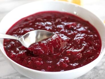 This simple cranberry sauce only requires three ingredients but has enough flavor to add excitement to your holiday meal. BudgetBytes.com