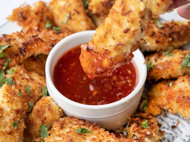 Coconut Chicken Strips with Sweet Chili Sauce - Budget Bytes