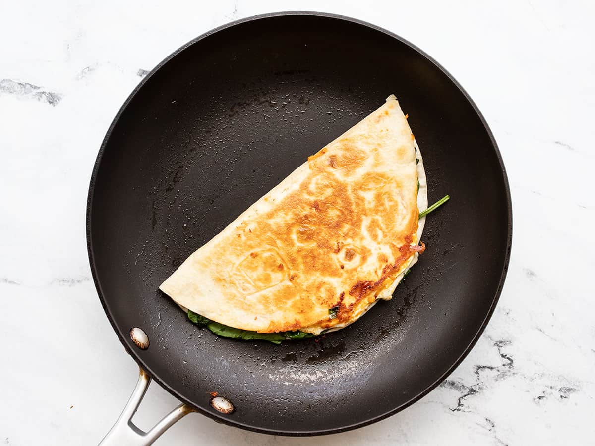 quesadilla back in the skillet