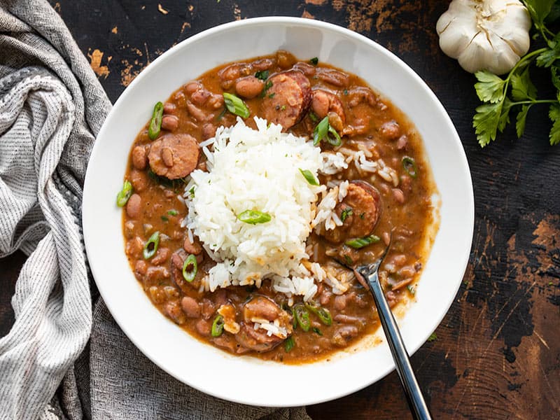 New Orleans Style Red Beans and Rice with Pickled Pork