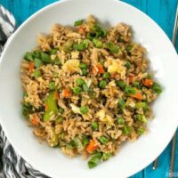 Vegetable NOT Fried Rice is a fast, easy, and lighter alternative to take out. Makes a great lunch or base to build on for dinner. BudgetBytes.com