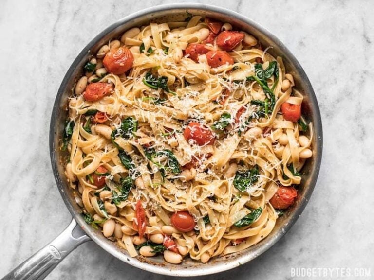 Easy Tuscan White Bean Pasta Recipe Budget Bytes