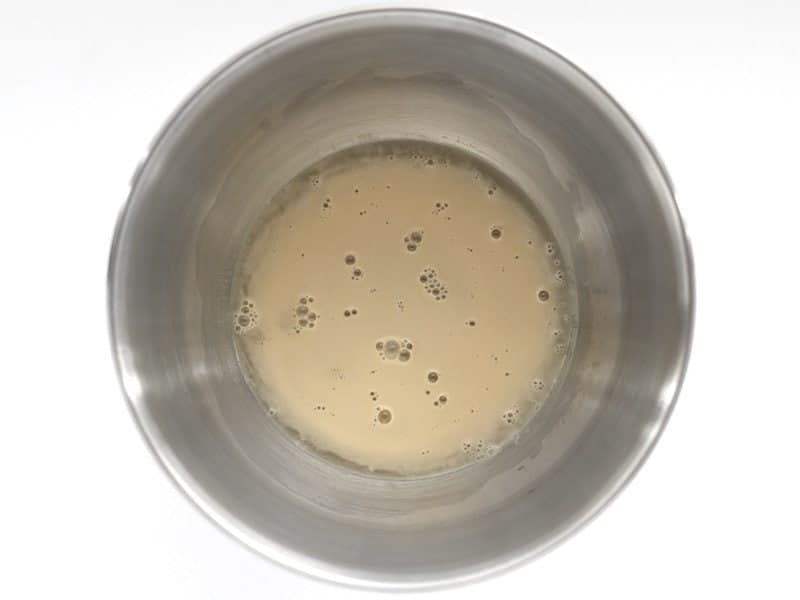 Foamy Yeast in a stainless steel bowl