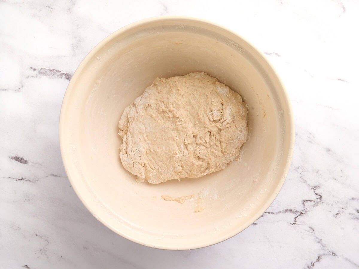 Pita bread dough ready to knead.
