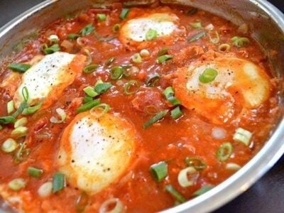 Salsa Poached Eggs & Grits