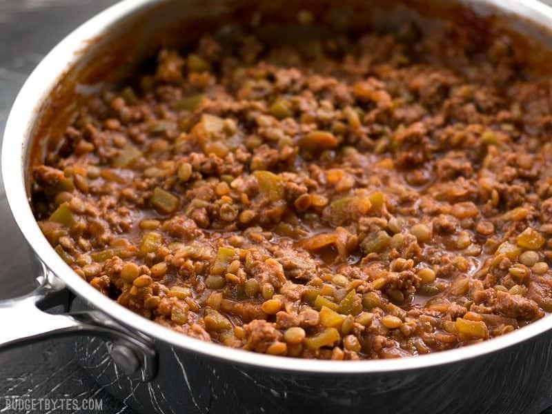 Close up of Sloppy Joes Plus mixture 