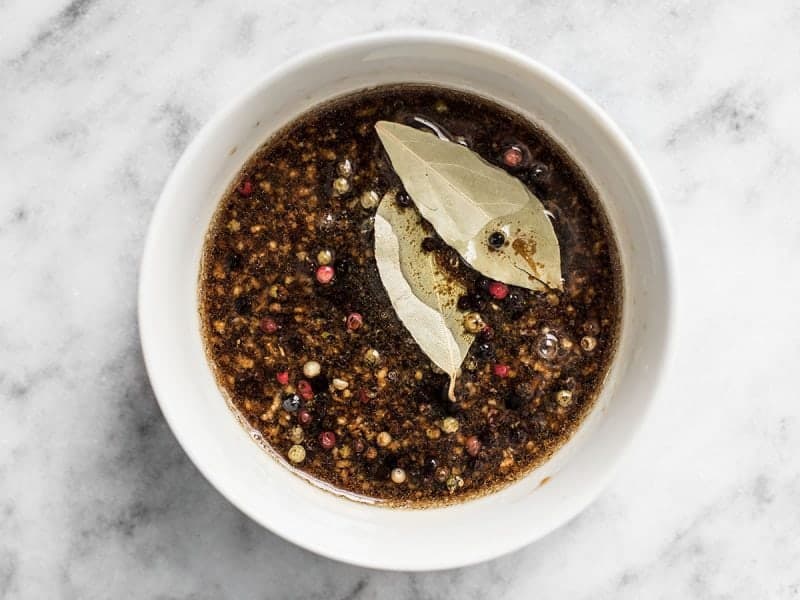 Chicken Adobo Marinade ingredients in bowl 