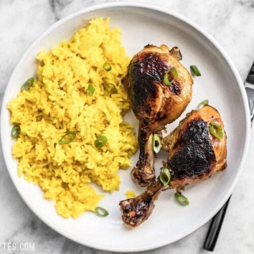 Chicken adobo is a classic Filipino dish made with chicken marinated in soy sauce and spices, then cooked till tender. BudgetBytes.com