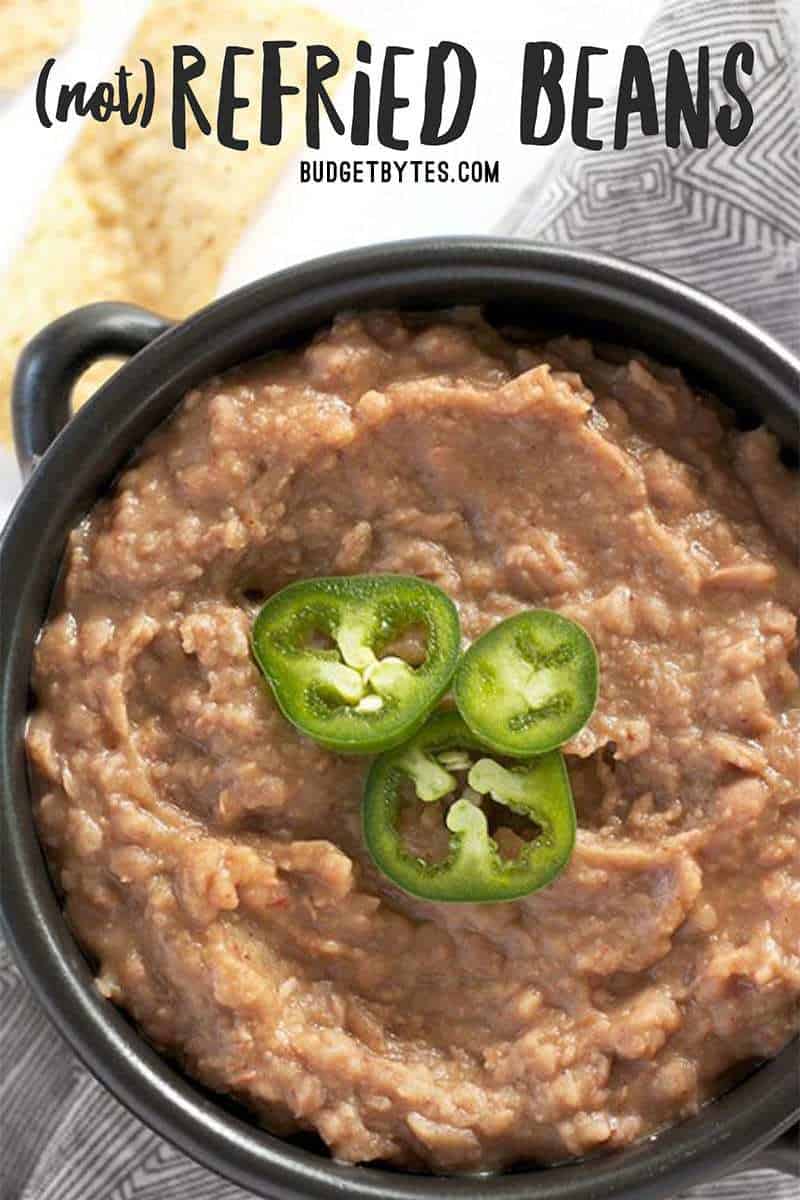 Use your slow cooker to make these incredibly flavorful (not) refried beans with next to no effort. They're versatile, delicious, and freezer friendly. Budgetbytes.com