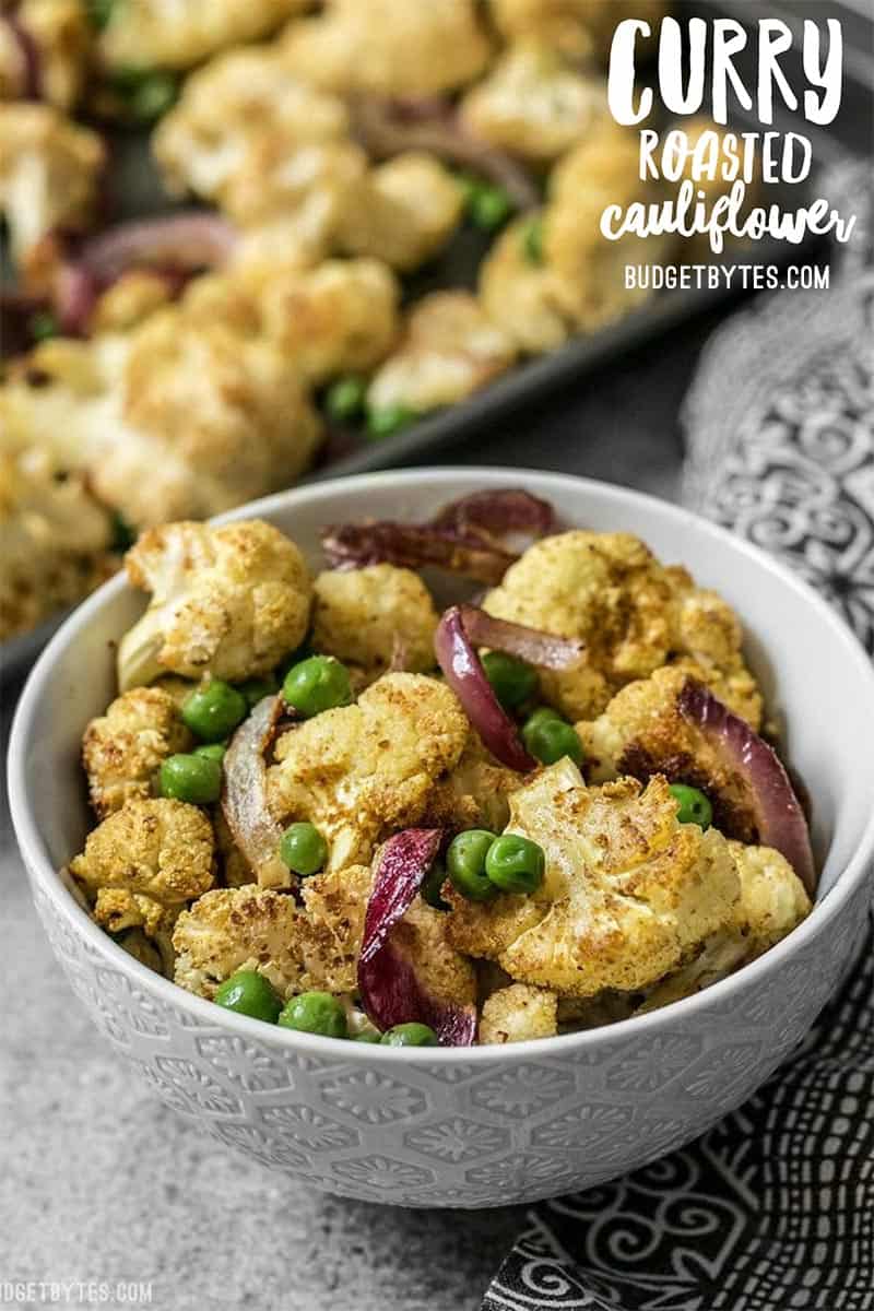 Curry Roasted Cauliflower is an easy way to turn boring cauliflower into a vibrantly spiced side dish with just a few ingredients. Budgetbytes.com