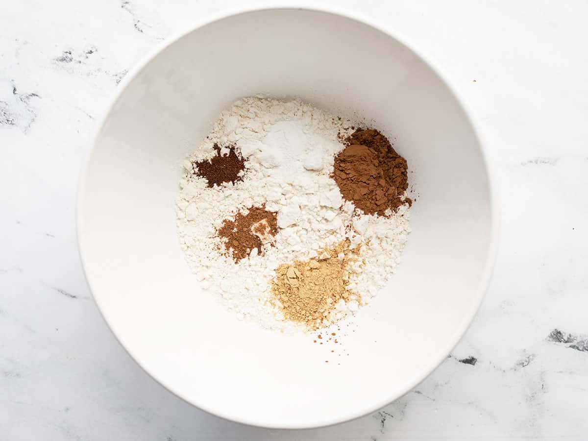 dry ingredients in the bowl