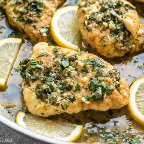 This rich and tangy Chicken Piccata is a fast, easy, and elegant answer to dinner. With just a few ingredients and a lot of flavor! BudgetBytes.com