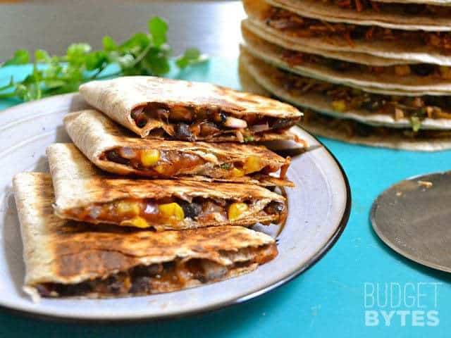 Hearty Black Bean Quesadillas - Vegetarian - with VIDEO - Budget Bytes