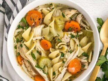 This Homemade Chicken Noodle Soup is full of chunky vegetables and all that “from scratch” flavor, just like Grandma used to make. Budgetbytes.com