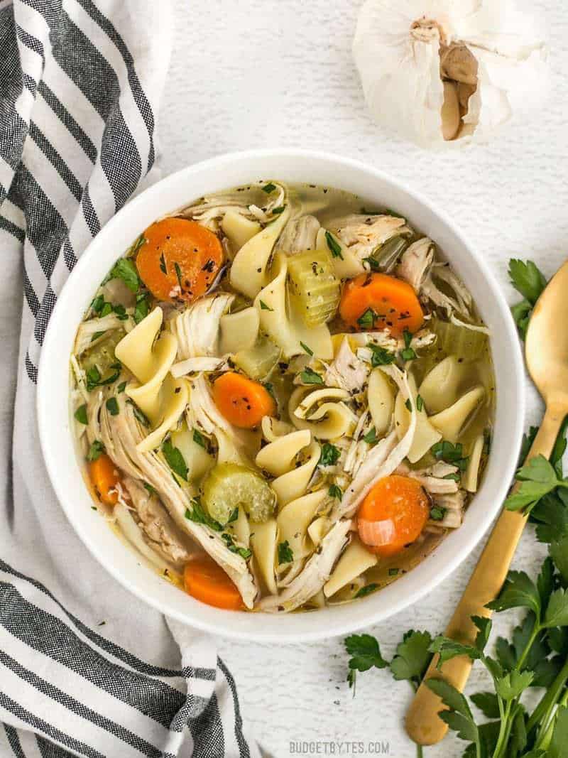 Easy Homemade Chicken Noodle Soup From Scratch Budget Bytes