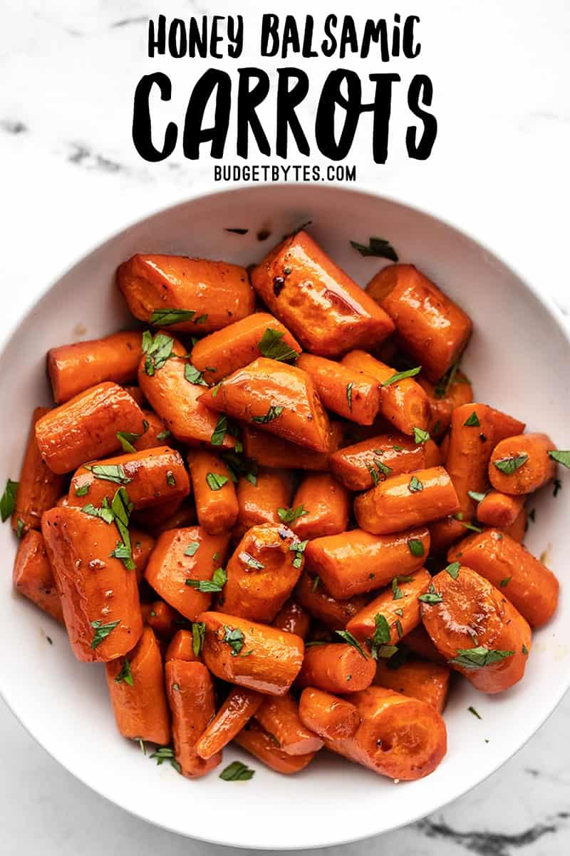 honey balsamic glazed carrots in a bowl