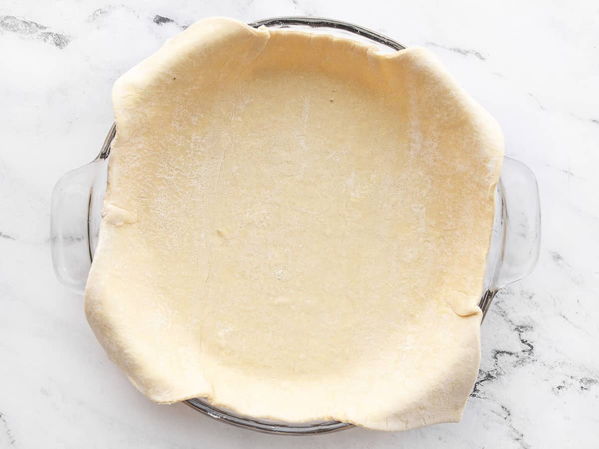 puff pastry over pie dish