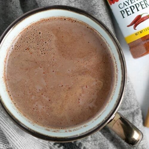 This spicy hot cocoa is rich and warm with a touch of earthy cinnamon and a slight kick from cayenne pepper to heat you up inside and out BudgetBytes.com