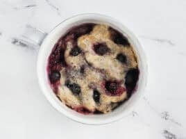 finished blueberry mug muffin