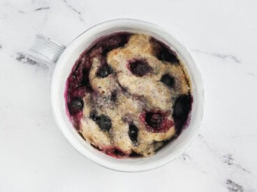 finished blueberry mug muffin