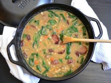 Navy Bean Soup with Sausage & Spinach
