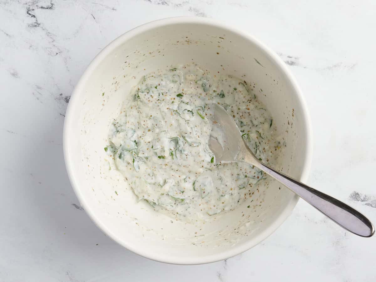 Finished yogurt marinade.