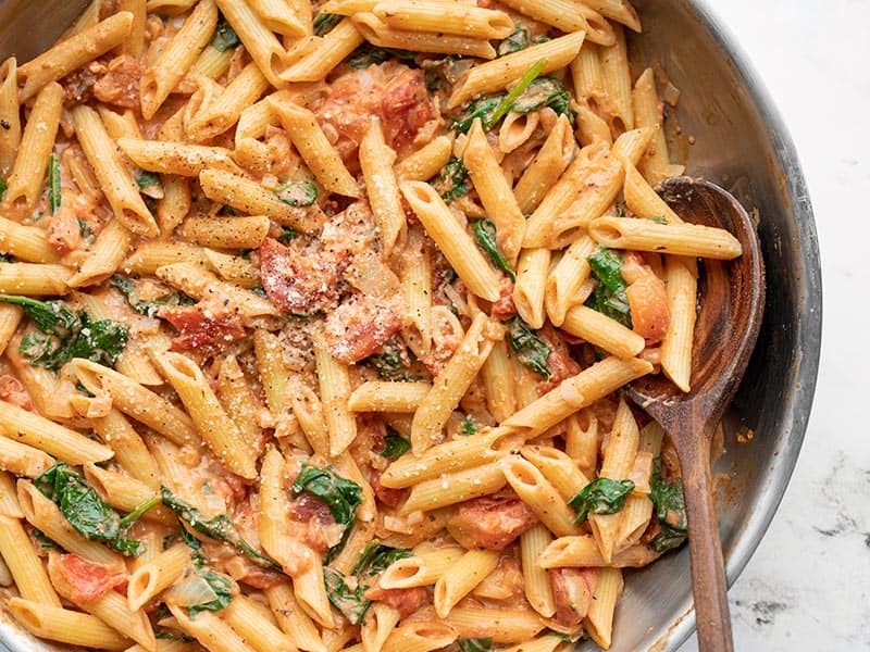 VIRAL Creamy Tomato and Spinach Pasta - Budget Bytes