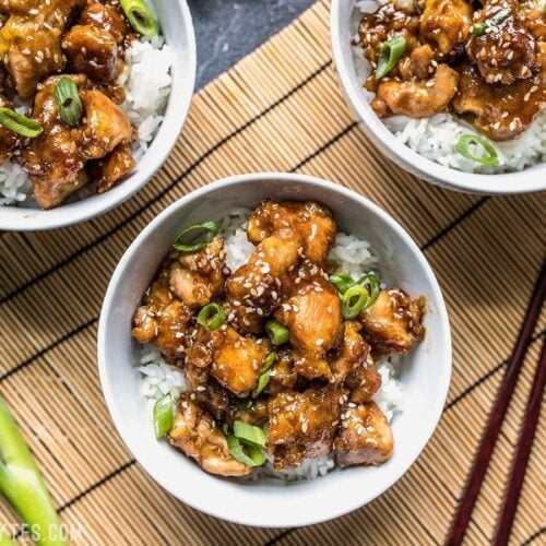 This incredibly Easy Sesame Chicken is faster and tastier than take out. You control the ingredients, you control the flavor. Budgetbytes.com