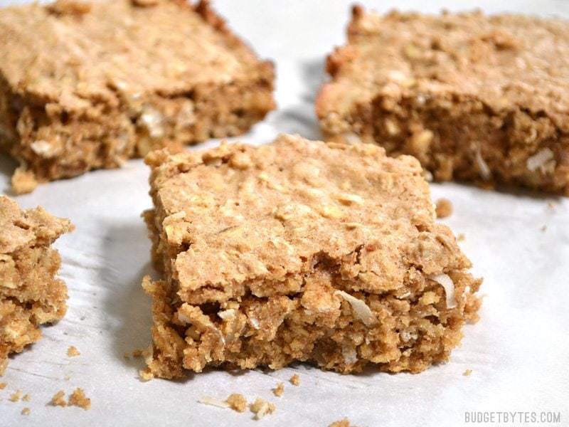 Close uo of Soft Oat and Nut Bars 