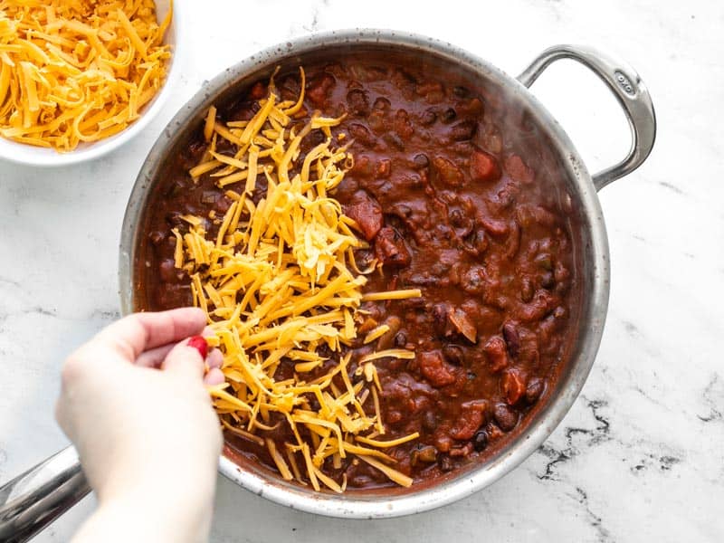 Add Cheese to Simmering Chili