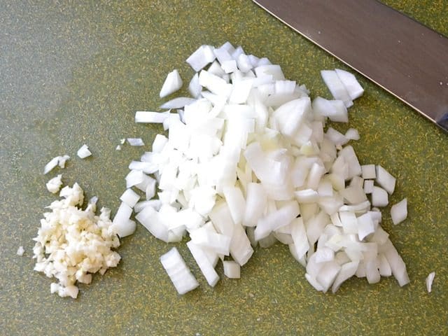 Diced Onion and Garlic
