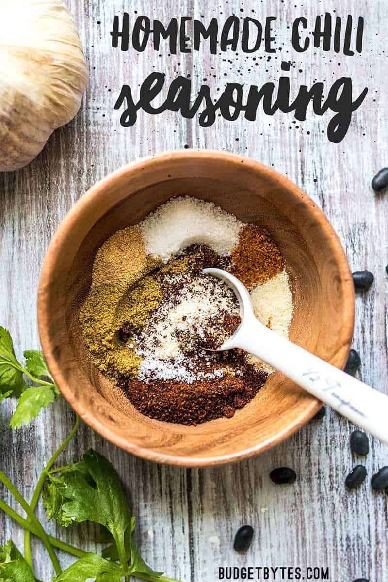 This simple homemade chili seasoning is made with a few basic pantry staple spices and can be used for so much more than a pot of traditional chili! Budgetbytes.com
