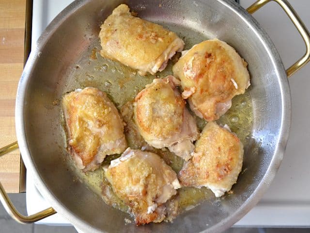 Browning Chicken in pan 