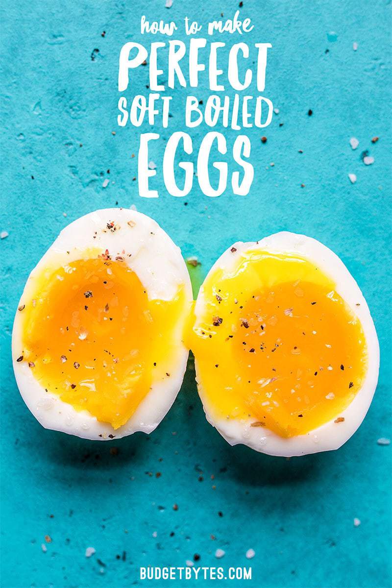 Perfect soft boiled eggs with firm whites and liquid gold centers are only six minutes away. Use this easy step by step guide for perfect eggs every time. Budgetbytes.com