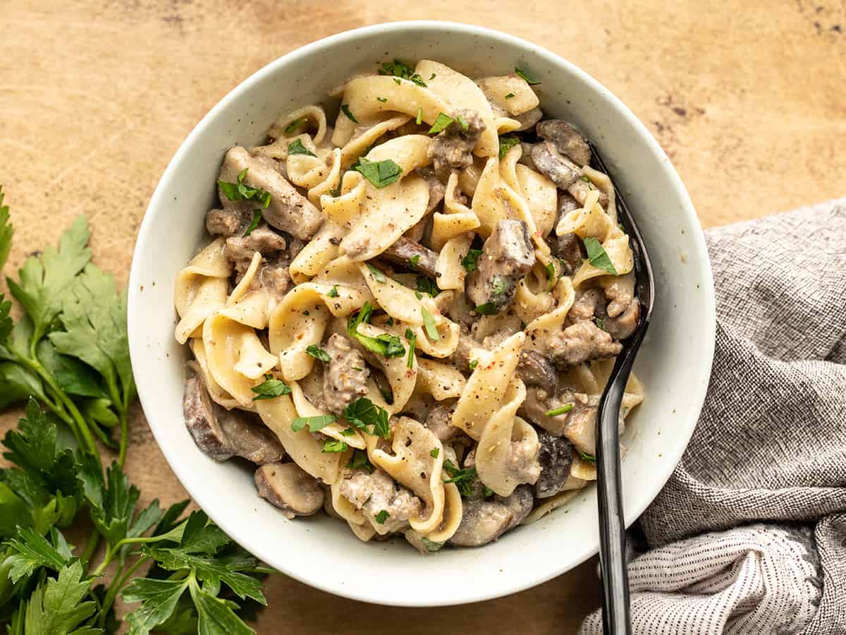 One Pot Beef and Mushroom Stroganoff - Budget Bytes