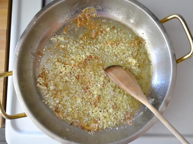 Saute Garlic in pan 