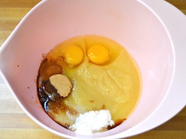 Wet Ingredients in mixing bowl 