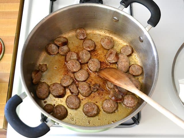 Browning sliced sausage 