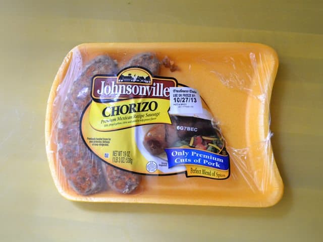 Open package of Chorizo with several taken out 
