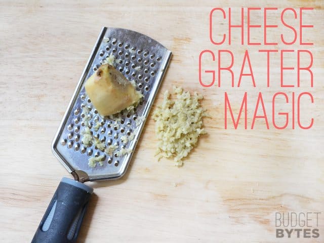 Grated Ginger with cheese grater 