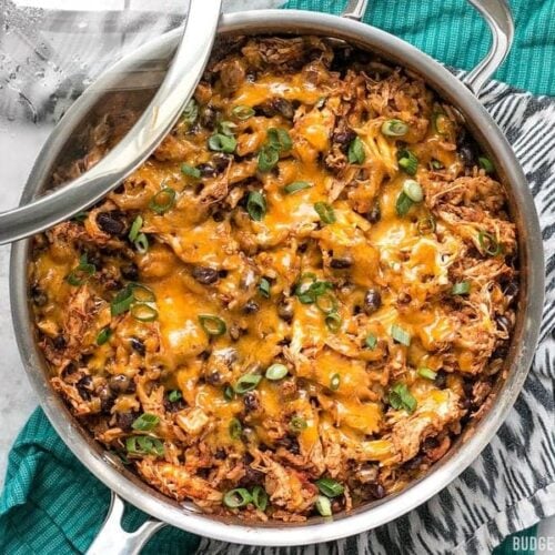 If you're looking for a quick and easy dinner, this Southwest Chicken Skillet is it! Precooked chicken makes this dinner possible in about 30 minutes. BudgetBytes.com