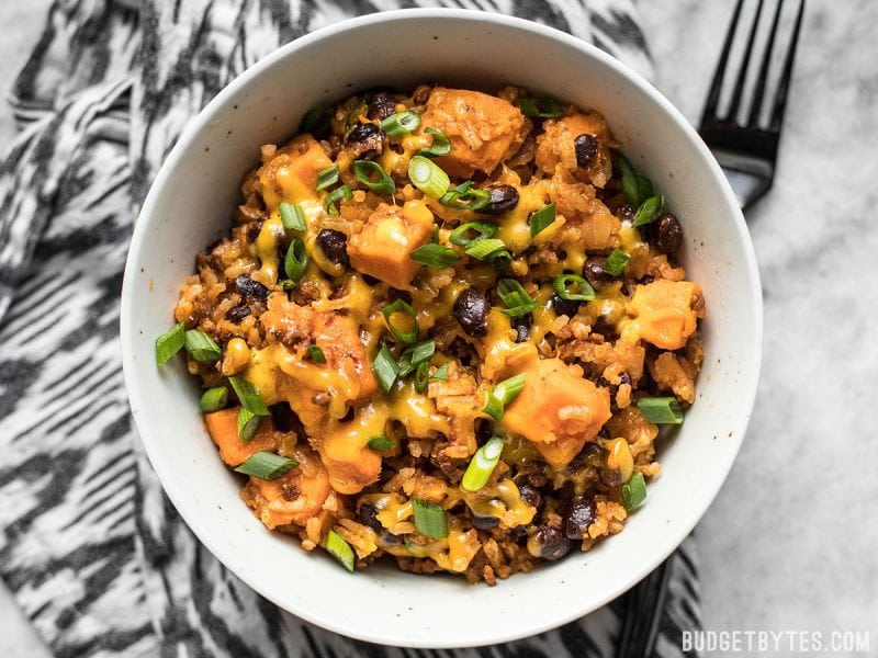 It only takes one skillet and a few ingredients to make this incredibly flavorful and filling Chorizo Sweet Potato Skillet. BudgetBytes.com