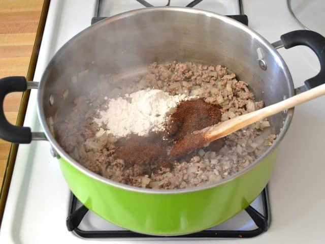 Browned Ground Beef with spices and flour