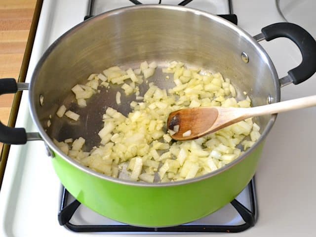 Saute Onion and Garlic in pot