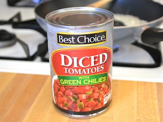 Can of diced tomatoes with green chiles